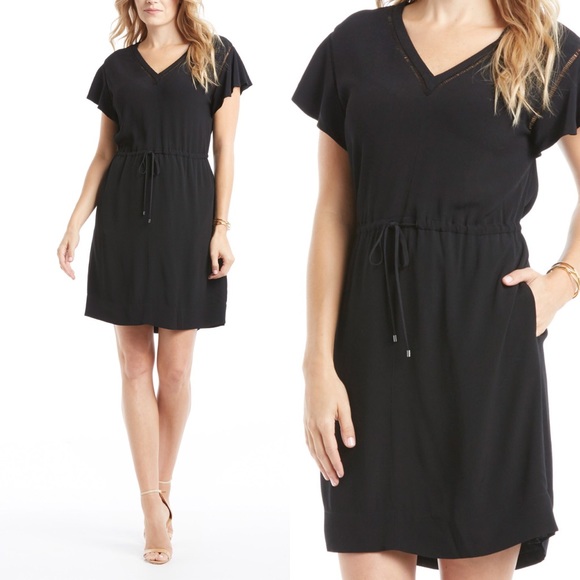 NWT Maternity-Friendly Rebecca Taylor Black Dress - Picture 2 of 5